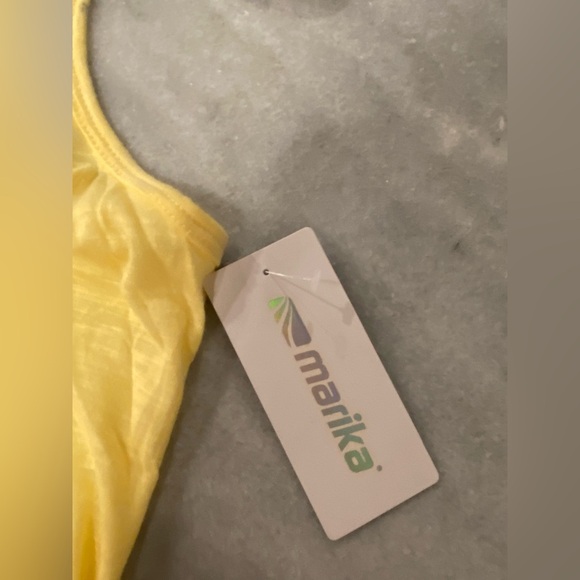 NWT Marika Size M Yellow Criss Cross Open Back Strap Scoop Neck Tank Top - Picture 12 of 12